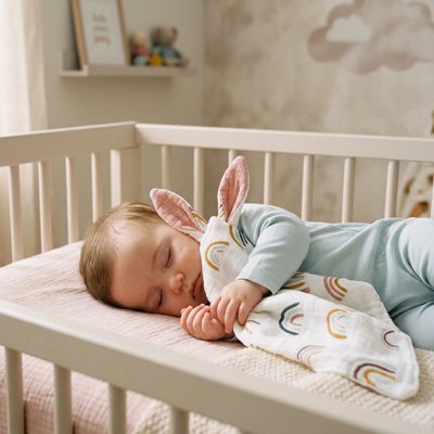Doudou lapin confortable blanc