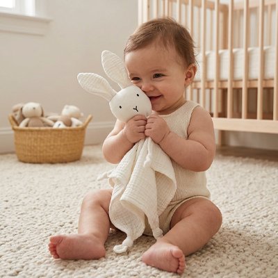 Doudou lapin douce blanc