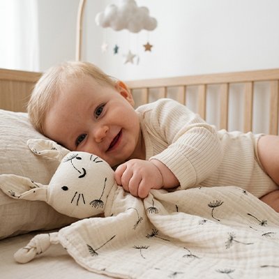 doudou lapin douce et respirante blanc