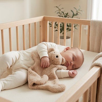 Doudou ourson doux beige
