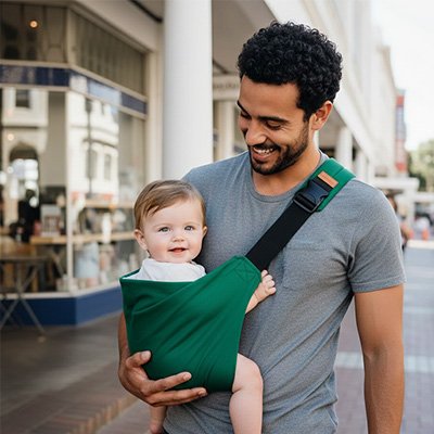 Écharpe de portage voyagement vert 