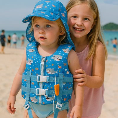 Gilet sauvetage enfant sécuritaire bleu