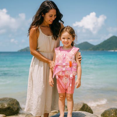 Gilet sauvetage enfant sécuritaire rose