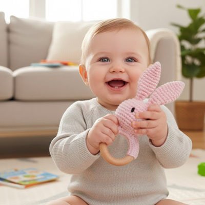 Hochet bébé lapin