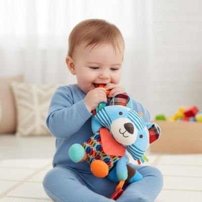 Jouet bebe d'éveil raton laveur