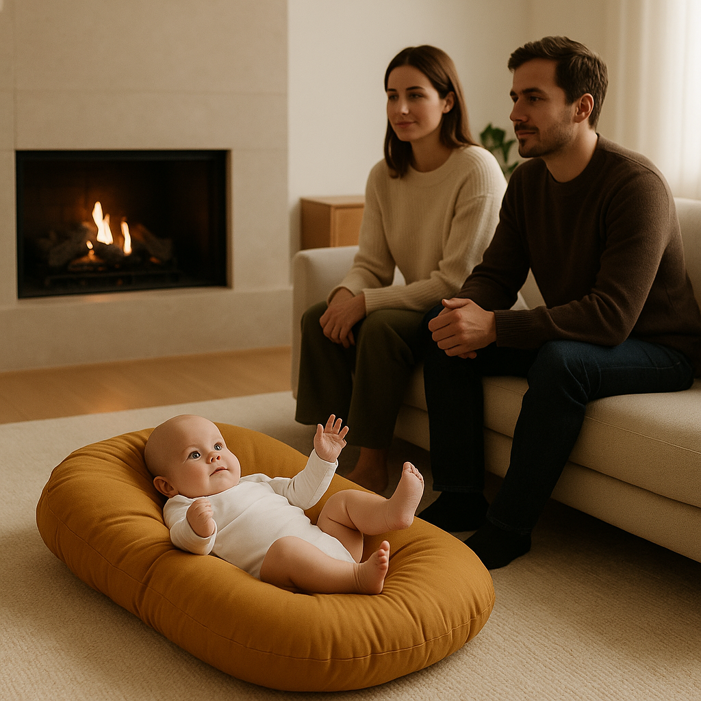 Lit bébé orange chaud