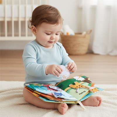 Livre bebe en tissus amusant