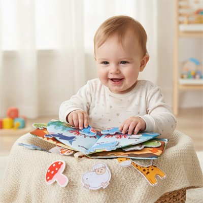 Livre bebe en tissus educatif