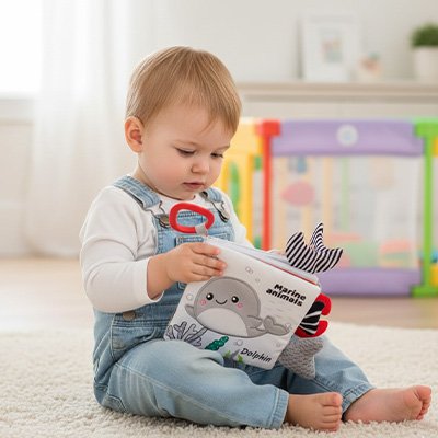 Livre bebe en tissus stimulant
