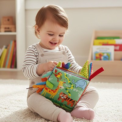 Livre bebe en tissus tigre amusant