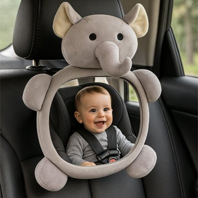 Miroir voiture bébé elephant gris