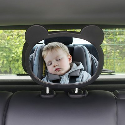 Miroir voiture pour bebe ourson ovale