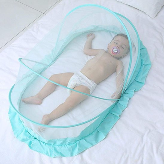 Moustiquaire lit bébé bleu non opaques 