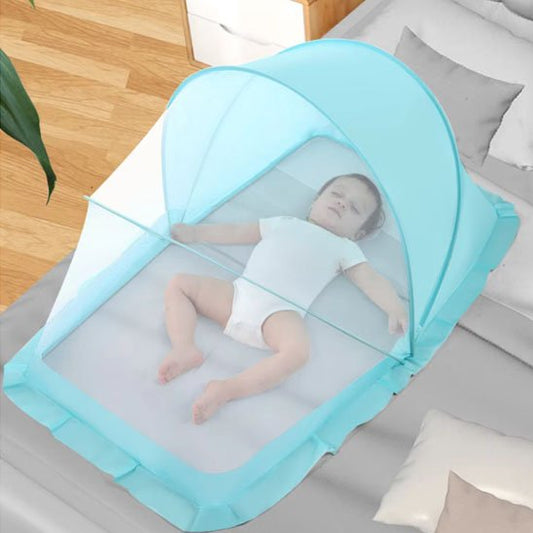 Moustiquaire lit bébé bleu semi opaque