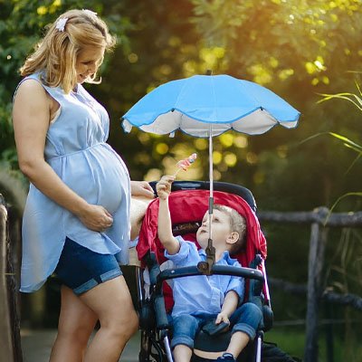 Ombrelle pour poussette​ bleu pale