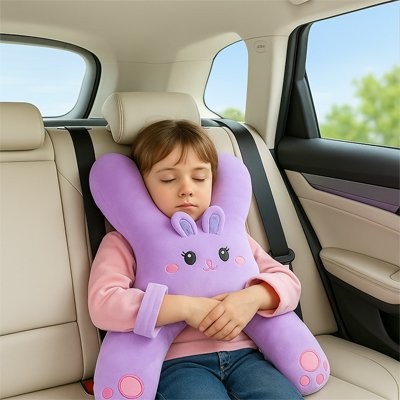 Oreiller de voyage doux mauve