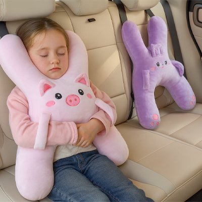Oreiller de voyage doux rose