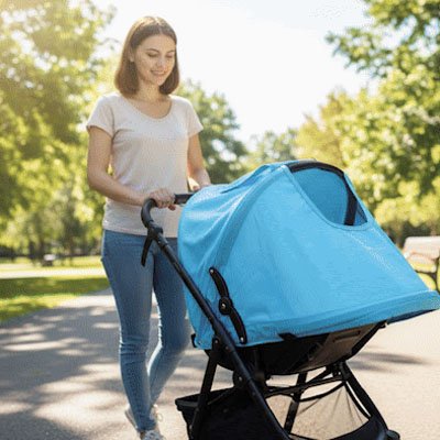 Par soleil pour poussette​ bleu poudre