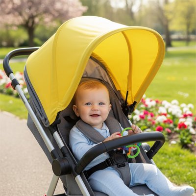 Par soleil pour poussette​ léger jaune