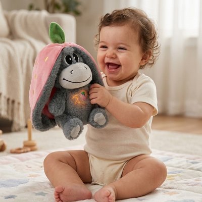 Peluche qui respire apaisante fraise
