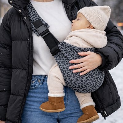 Porte bebe ergonomique modulable gris