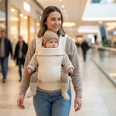Porte bebe léger beige