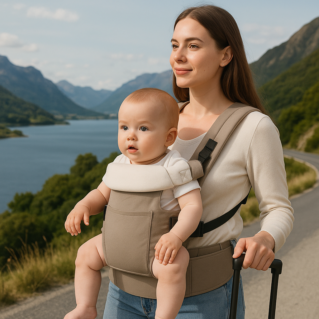 Porte bébé multifonctionnel khaki