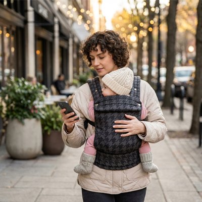 Porte bebe polyvalent gris noir