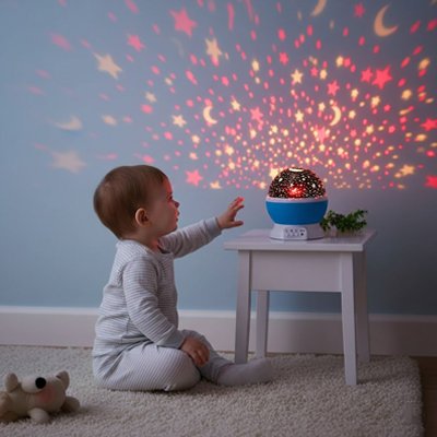 Projecteur enfant bleu étoilée
