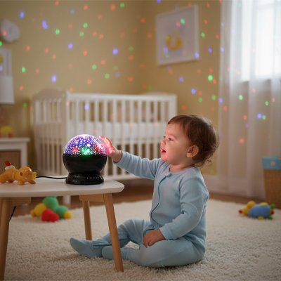 Projecteur enfant noir étoilée