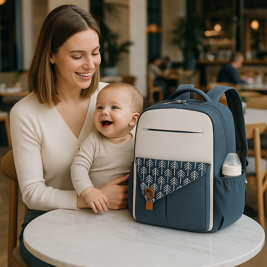 Sac à langer ergonomique bleu