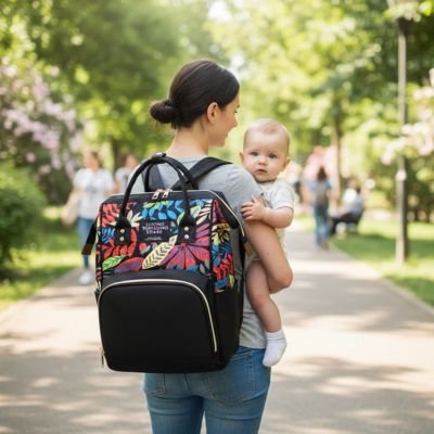 Sac a langer noir polyvalent