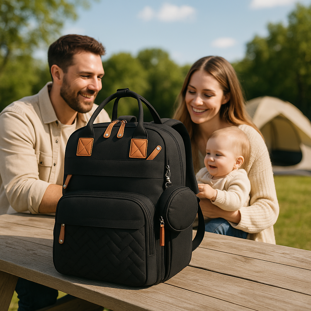 Sac à langer noire moderne