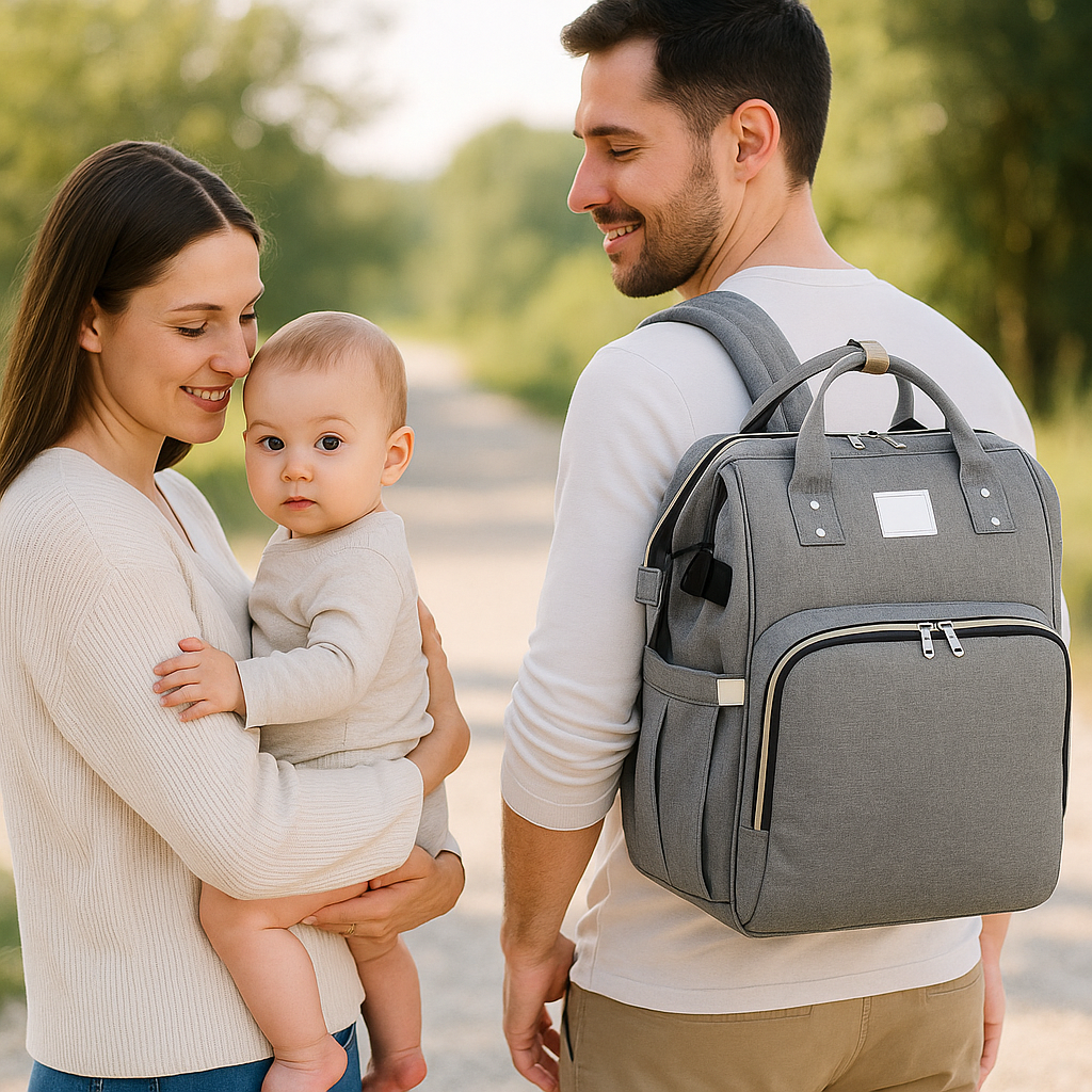 Sac à langer-voyage-gris