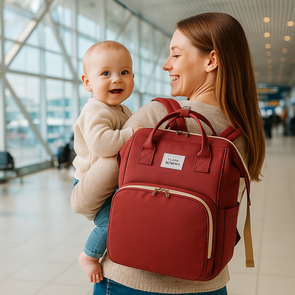Sac à langer voyage rouge