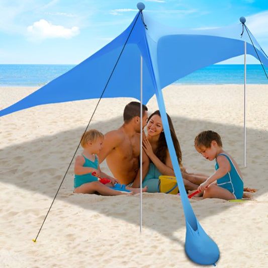 Tente de plage bleu