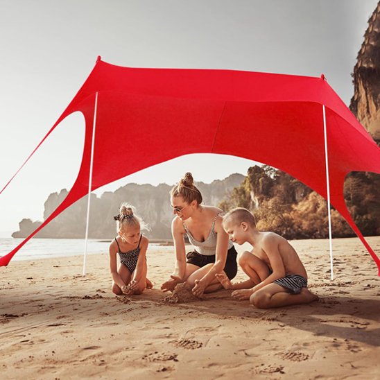 Tente de plage rouge