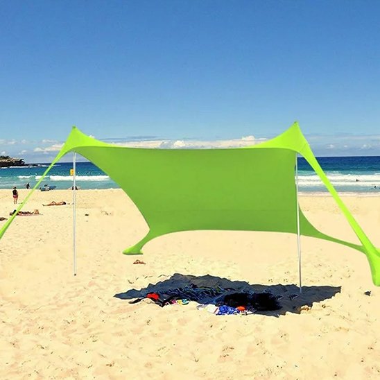 Tente de plage vert