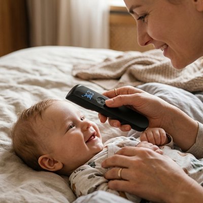 Thermomètre frontal pour voyagement