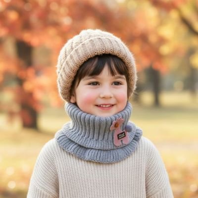 Tour de cou enfant éléphant gris