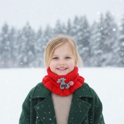 Tour de cou enfant éléphant rouge