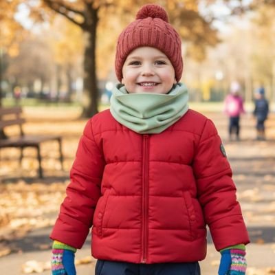 Tour de cou enfant léger vert