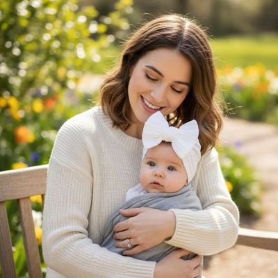 Turban bebe fille blanc
