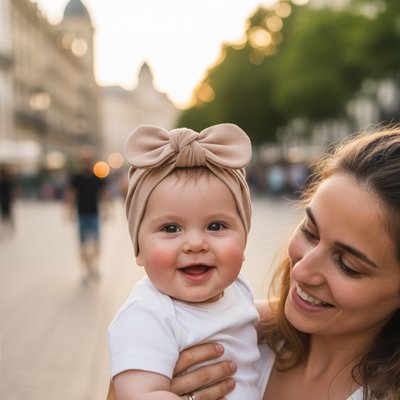 Turban bebe fille doux kaki