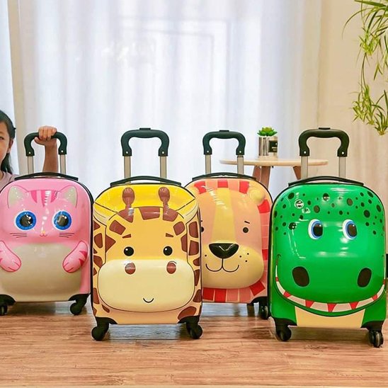 Valise enfant dino vert
